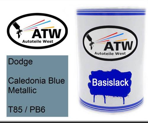 Dodge, Caledonia Blue Metallic, T85 / PB6: 500ml Lackdose, von ATW Autoteile West.